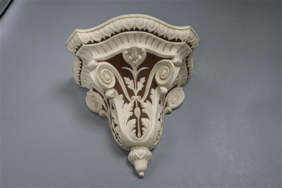 A Victorian Parian wall bracket 22cm long x 24cm wide